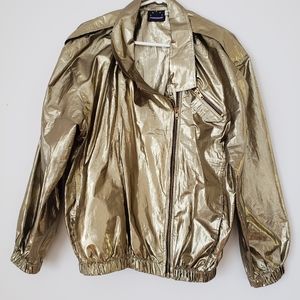 GOLD! Vintage asymmetrical zip jacket